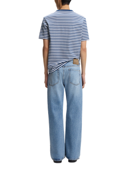 HUGO BOSS Striped Cotton Logo T-Shirt, Blue/Multi - view 2, Blue/Multi