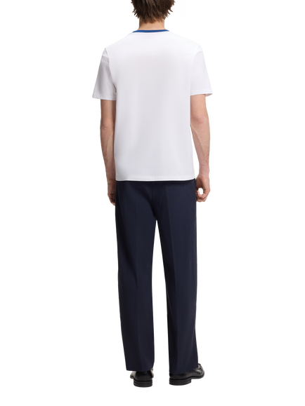 HUGO BOSS HUGO Crew Neck Stripe Cotton T-Shirt, White - view 2, White