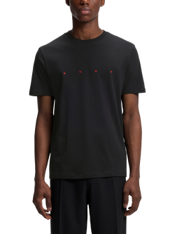 HUGO BOSS Regular Fit Cotton Standout Logo T-Shirt, Black, Black