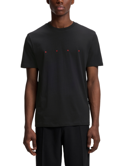 HUGO BOSS Regular Fit Cotton Standout Logo T-Shirt, Black, Black