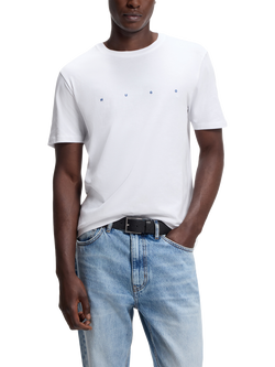 HUGO BOSS Regular Fit Cotton Standout Logo T-Shirt, White, White