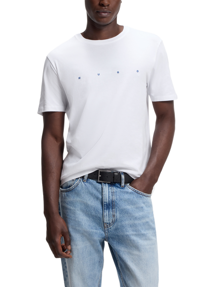 HUGO BOSS Regular Fit Cotton Standout Logo T-Shirt, White, White