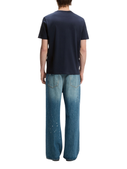 HUGO BOSS Regular Fit Cotton Logo T-Shirt, Dark Blue - view 2, Dark Blue