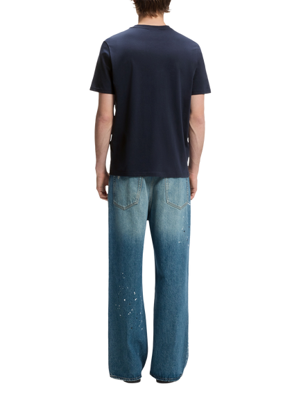 HUGO BOSS Regular Fit Cotton Logo T-Shirt, Dark Blue - view 2, Dark Blue