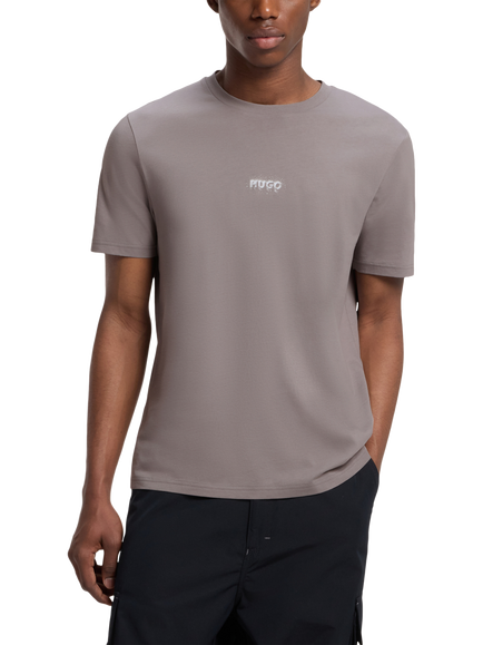 HUGO Nodar Cotton Graphic Print T-Shirt, Light Pastel Grey