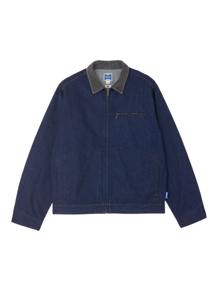 Gramicci Cotton Japanese Denim Trucker Jacket, Rinsed Indigo, Rinsed Indigo