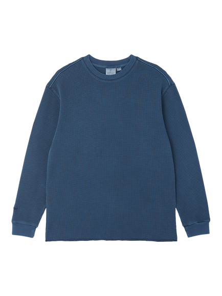 Gramicci Waffle Crew Neck Sweater, Dark Navy Pigment, Dark Navy Pigment