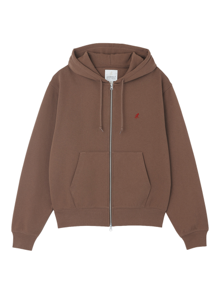 Gramicci Cotton Rich One Point Hooded Zip Sweatshirt, Brown, Brown