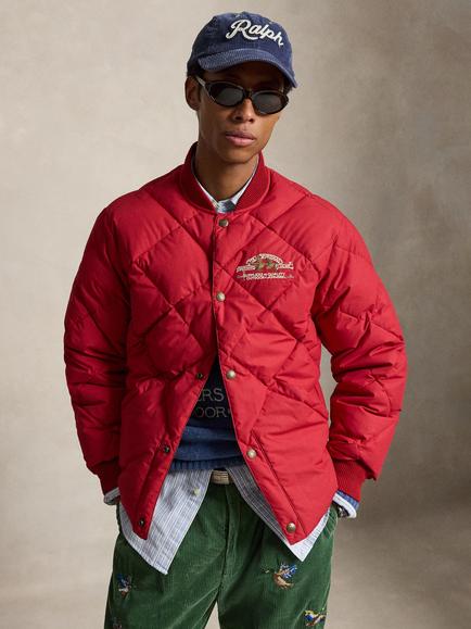 Polo Ralph Lauren Diamond Quilted Bomber Jacket, Sweet Tomato, Sweet Tomato