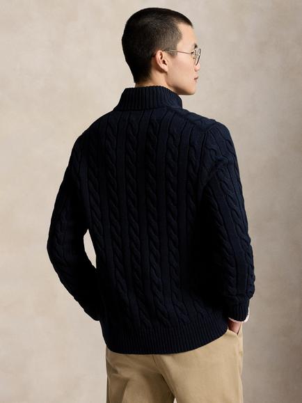 Polo Ralph Lauren Cable Knit Cotton Jumper, Hunter Navy W/ C8135 - view 2, Hunter Navy W/ C8135