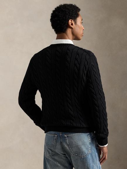 Polo Ralph Lauren Cotton Cable Knit Jumper, Polo Black - view 2, Polo Black