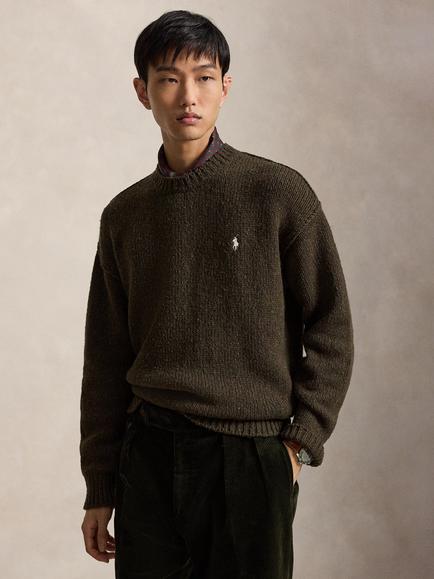 Ralph Lauren Donegal Wool Blend Jumper, Olive Brown Marl, Olive Brown Marl