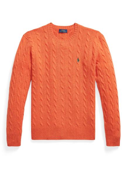 Ralph Lauren Cable Knit Jumper, Orange, Orange Jasper Heathe