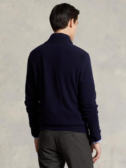 Polo Ralph Lauren Loryelle Full-Zip Wool Jumper, Hunter Navy - view 2, Hunter Navy