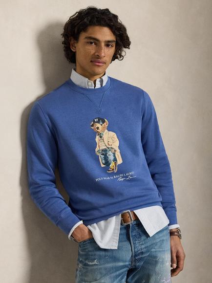 Polo Ralph Lauren Litchfield Polo Bear Cotton Rich Sweatshirt, Bastille Blue, Bastille Blue- Hrtg