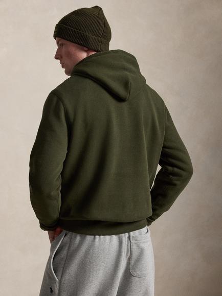 Polo Ralph Lauren RL Fleece Cotton Rich Hoodie, Company Olive - view 2, Company Olive