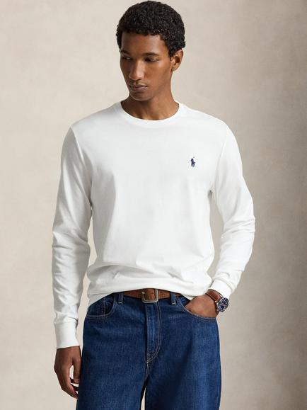 Ralph Lauren Classic Long Sleeve T-Shirt, White, White/C7996