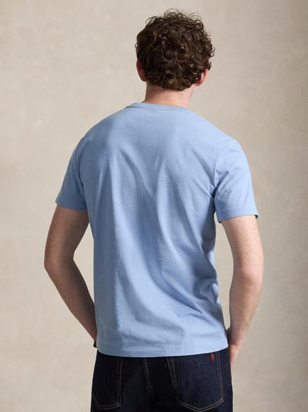 Polo Ralph Lauren Cotton Classic Fit Crew Neck T-Shirt, Chambray Blue/C7553 - view 2, Chambray Blue/C7553