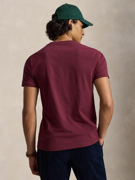 Polo Ralph Lauren Classic Cotton Slim Fit T-Shirt, Spring Wine Heather - view 2, Spring Wine Heather