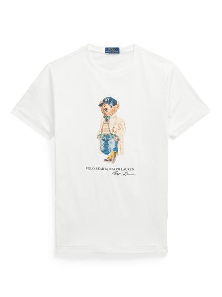 Polo Ralph Lauren Polo Bear Crew Neck Cotton T-Shirt, White, White