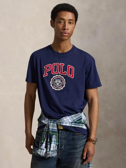 Polo Ralph Lauren Varsity Cotton Crew Neck T-Shirt, Newport Navy, Newport Navy
