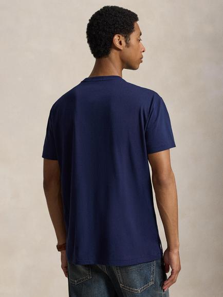 Polo Ralph Lauren Varsity Cotton Crew Neck T-Shirt, Newport Navy - view 2, Newport Navy
