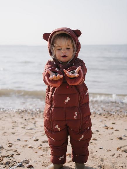 Toastie Baby Hooded Cloud Onesie, Brown - view 2, Brown