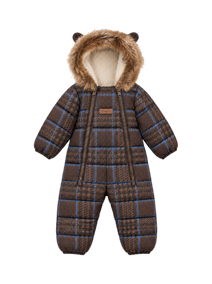 Toastie Baby Quilted Faux Fur Hooded Onesie, Multi, Multi