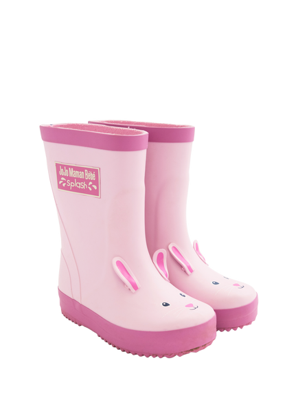 JoJo Maman Bébé Kids' Bunny Wellington Boots, Pink, Pink