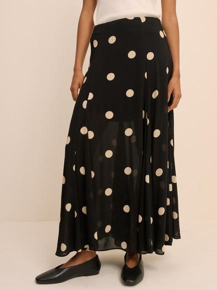 Nobody's Child Selene Polka Dot Midi Skirt, Black/Cream - view 2, Black/Cream