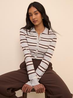 Nobody's Child Striped Long Sleeve Polo Cardigan, Multi - view 2, Multi