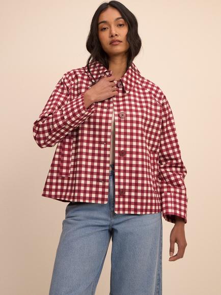 Nobody's Child Oyanti Gingham Swing Jacket, Red/White, Red/White