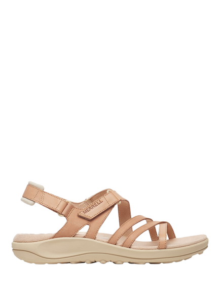 Merrell Harbor Backstrap Leather Strappy Sandals, Tan Rose