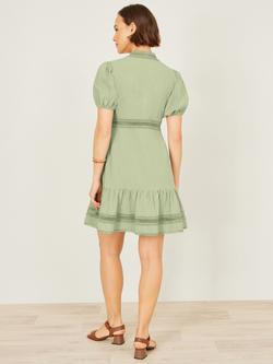 Yumi Cotton Lace Dress, Mint Green - view 2, Mint Green
