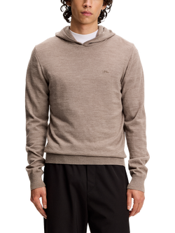 J.Lindeberg Karl Merino Hoodie, Brindle Melange