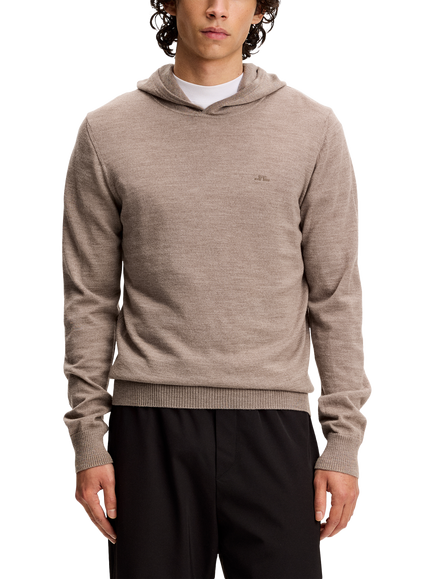 J.Lindeberg Karl Merino Hoodie, Brindle Melange