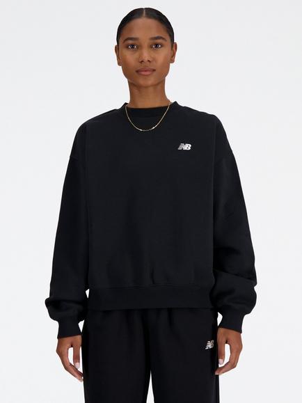 New Balance Sport Essentials Crew Neck Cotton Blend Sweatshirt, Black (bk), Black (bk)
