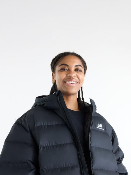 New Balance Boston Longline Puffer Coat, Black (bk) - view 2, Black (bk)