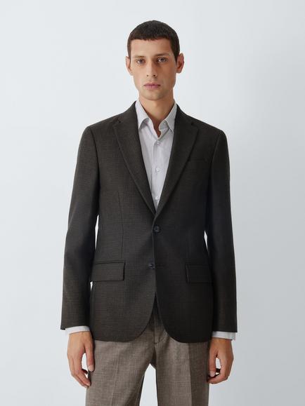 John Lewis Pure Wool Regular Fit Blazer, Brown, Brown