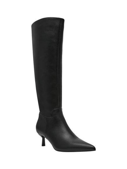 Steve Madden Davis Kitten Heel Knee High Boots, Red Wine - view 2, Red Wine