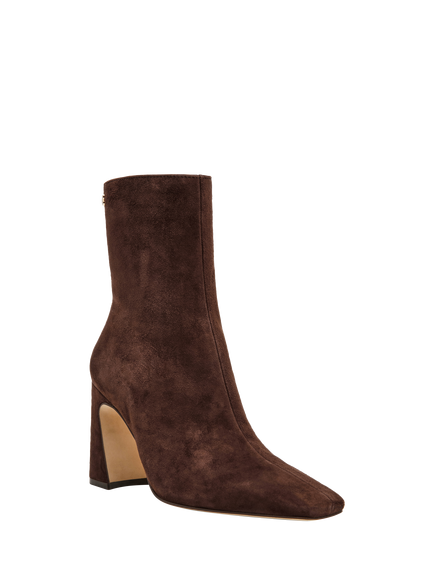 Steve Madden Flares Suede Block Heel Ankle Boots, Red Wine - view 2, Red Wine
