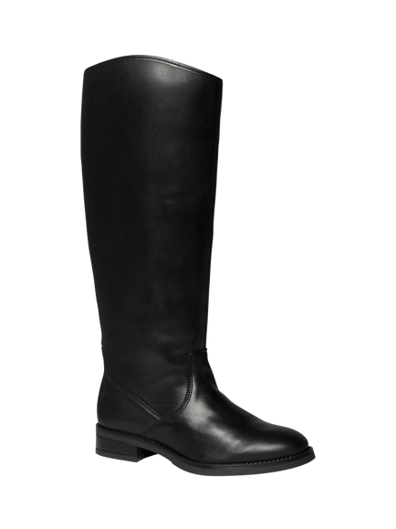 Steve Madden Vlora Leather Riding Boots, Black Black - view 2, Black Black
