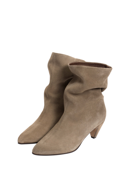 Anonymous Copenhagen Vully 50 Suede Stiletto Heel Ankle Boots, Mushroom - view 2, Mushroom