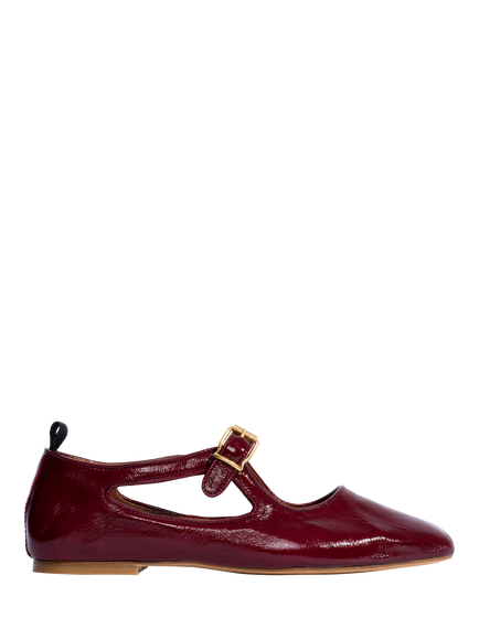 Anonymous Copenhagen Praise Crinkled Leather Mary Janes, Pomegranate, Pomegranate
