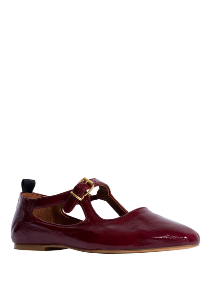 Anonymous Copenhagen Praise Crinkled Leather Mary Janes, Pomegranate - view 2, Pomegranate
