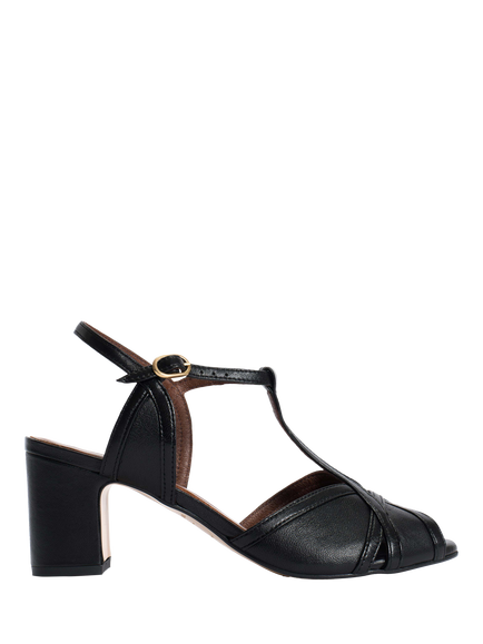 Anonymous Copenhagen Therese 55 Leather Block Heel Sandals, Black, Black