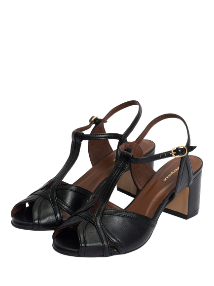 Anonymous Copenhagen Therese 55 Leather Block Heel Sandals, Black - view 2, Black
