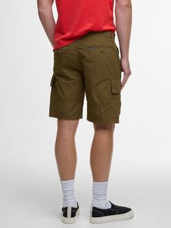 Barbour Cotton Ripstop Cargo Shorts, Navy - view 2, Light Sage