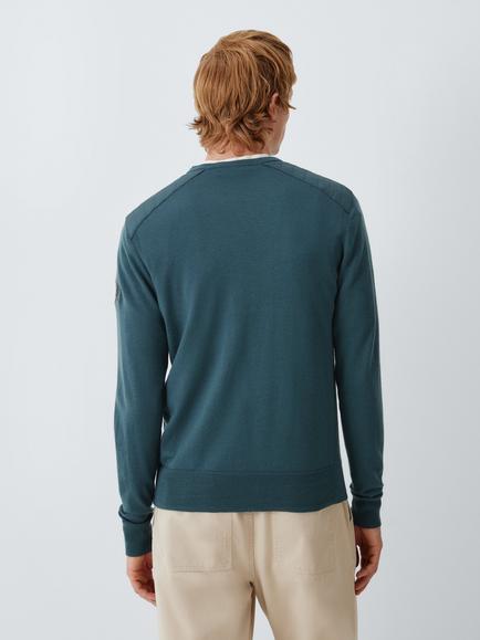 Belstaff Kerrigan Merino Wool Crew Neck Jumper, Petrol - view 2, Petrol