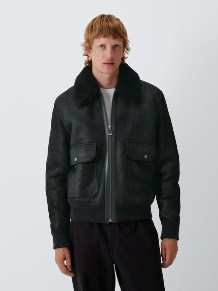 Belstaff Northwind Wool & Leather Jacket, Black, Black